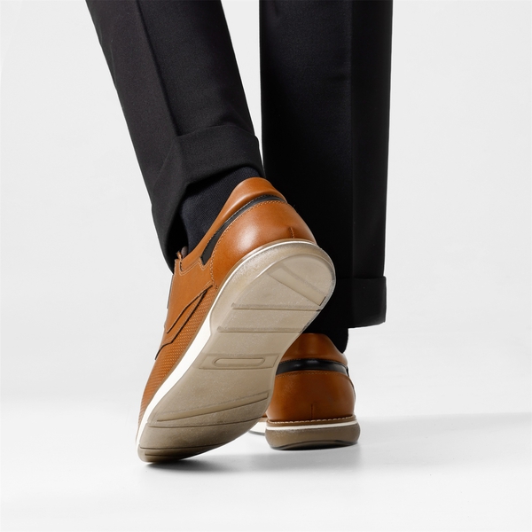 Men's Modern Casual Oxford Shoes - BROWN - 8